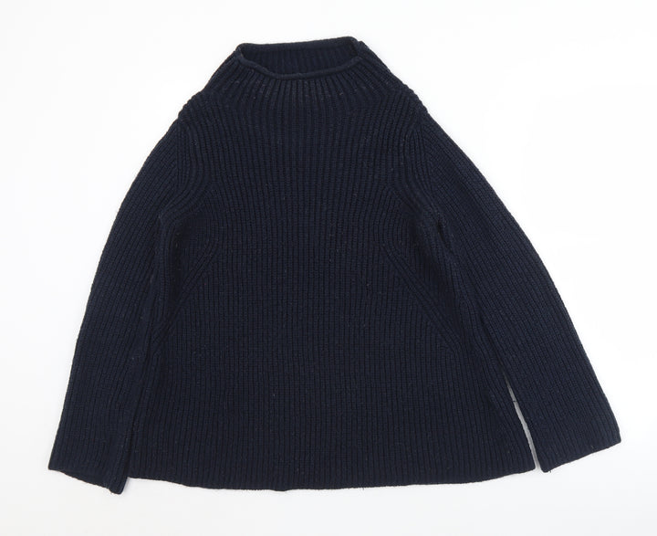Topshop Womens Black Mock Neck  Acrylic Pullover Jumper Size 10