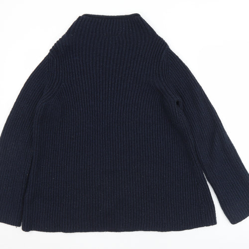 Topshop Womens Black Mock Neck  Acrylic Pullover Jumper Size 10