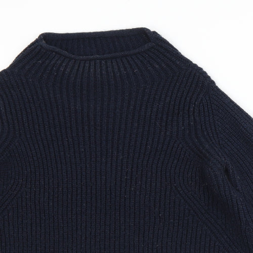 Topshop Womens Black Mock Neck  Acrylic Pullover Jumper Size 10