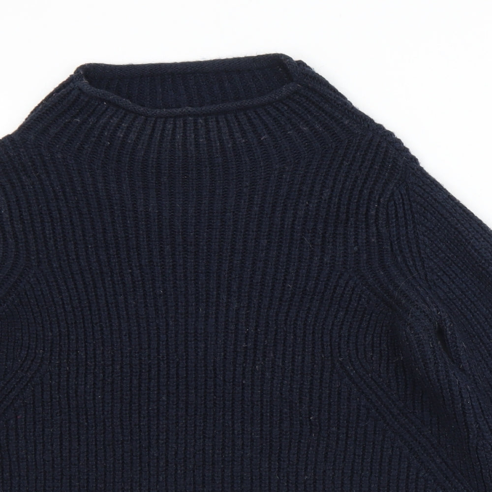Topshop Womens Black Mock Neck  Acrylic Pullover Jumper Size 10