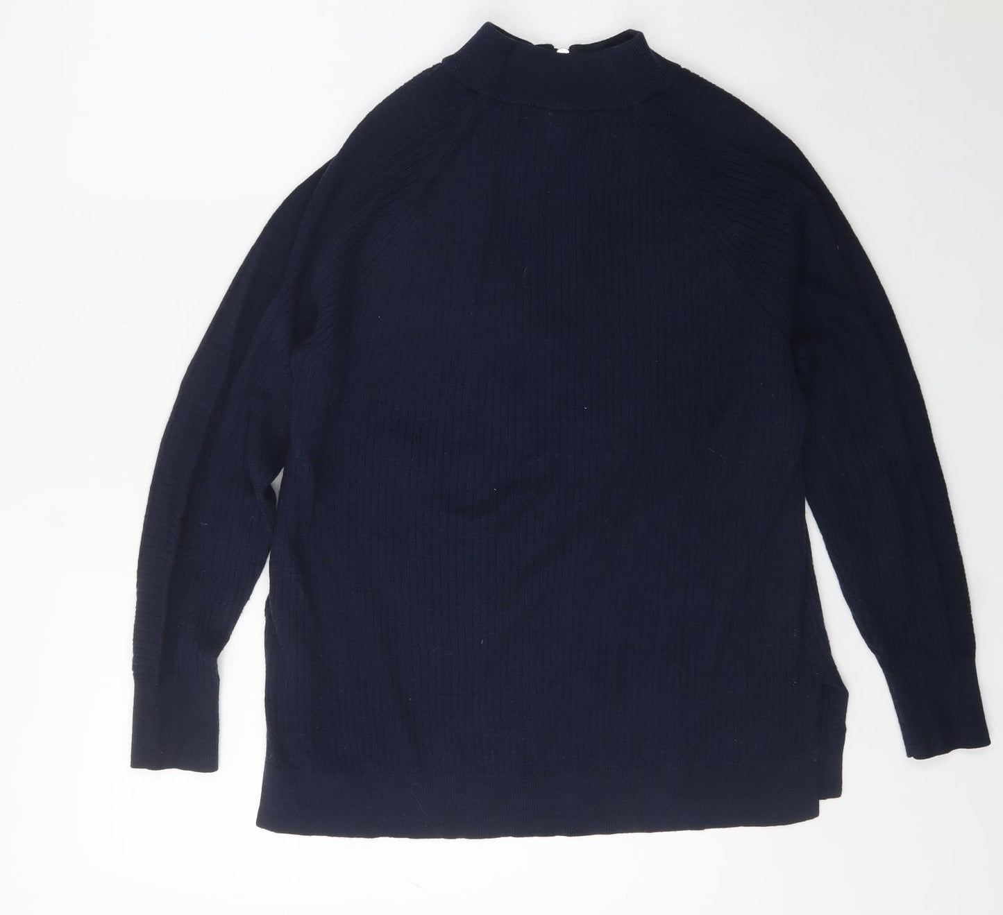 Marks and Spencers Mens Black High Neck  Viscose Pullover Jumper Size M