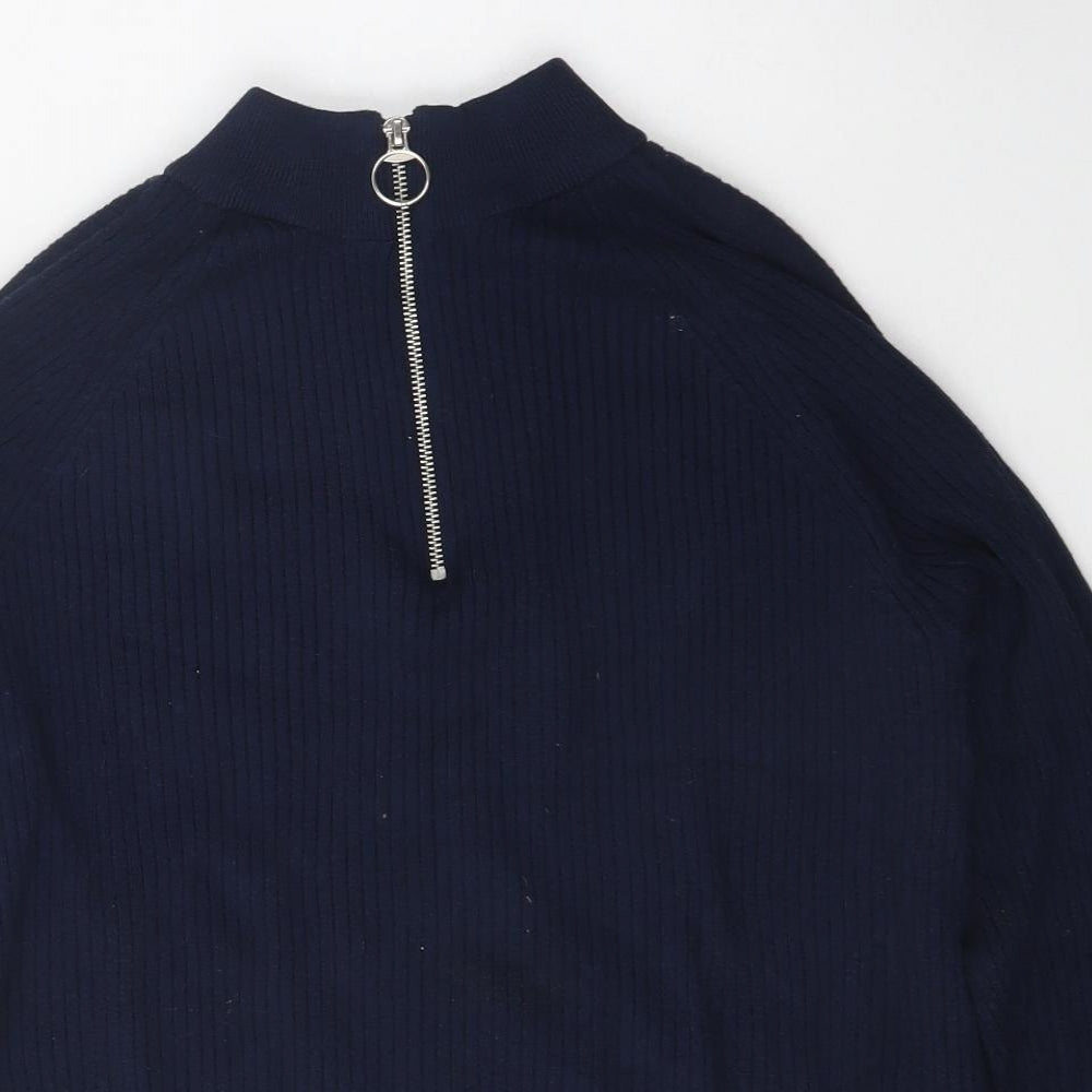 Marks and Spencers Mens Black High Neck  Viscose Pullover Jumper Size M