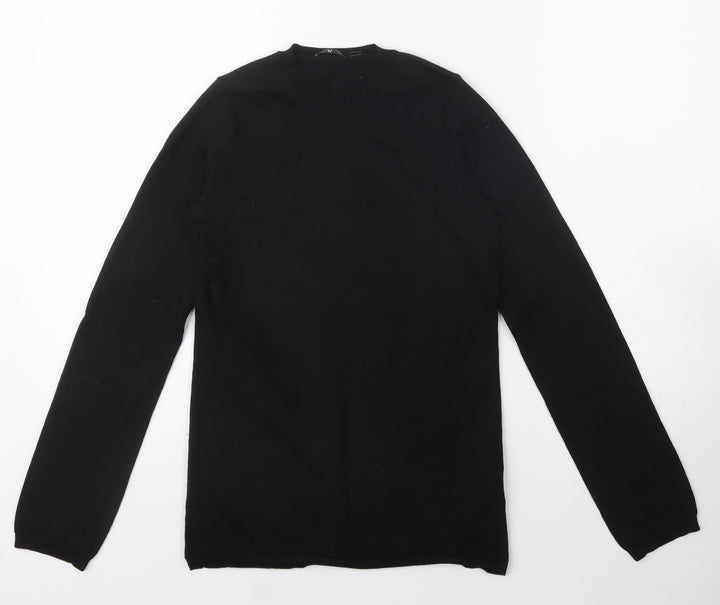 Uniqlo Boys Black  Wool Basic Casual Size S Crew Neck