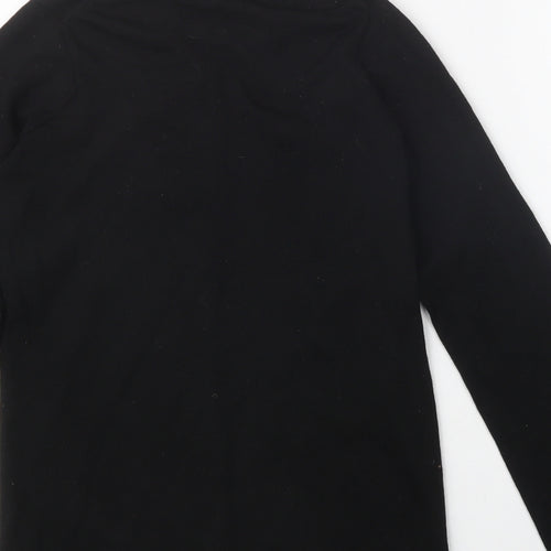 Uniqlo Boys Black  Wool Basic Casual Size S Crew Neck