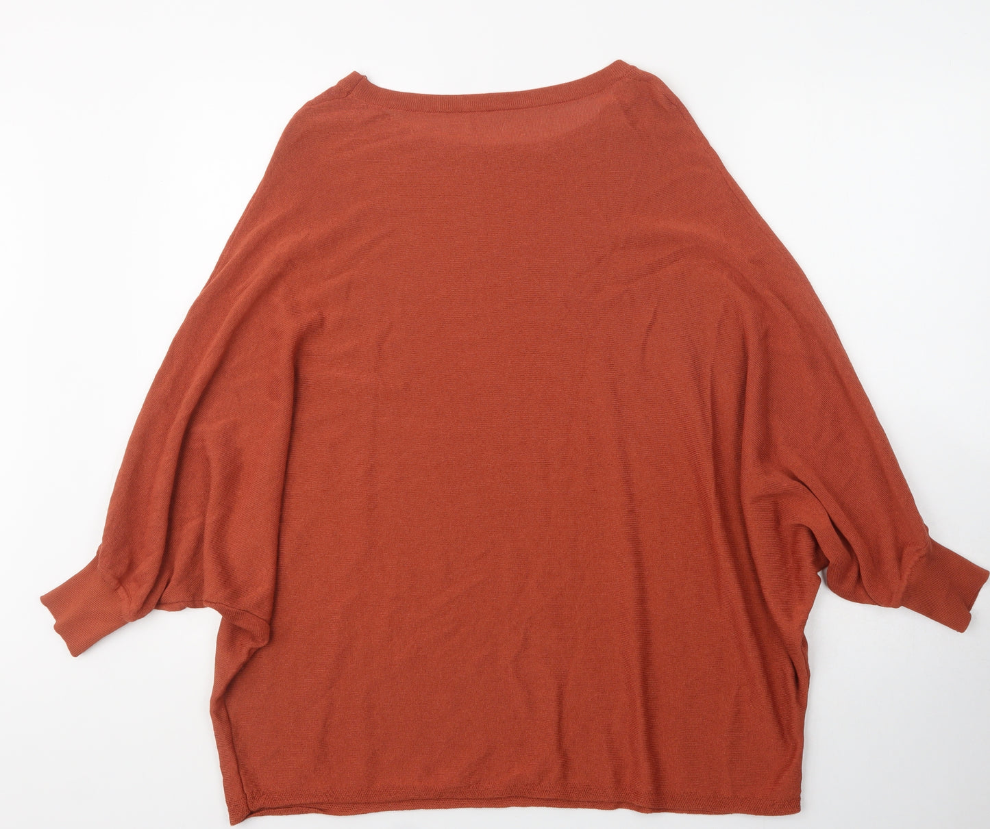 Zan.Style Womens Orange Scoop Neck  Viscose Shrug Jumper Size M