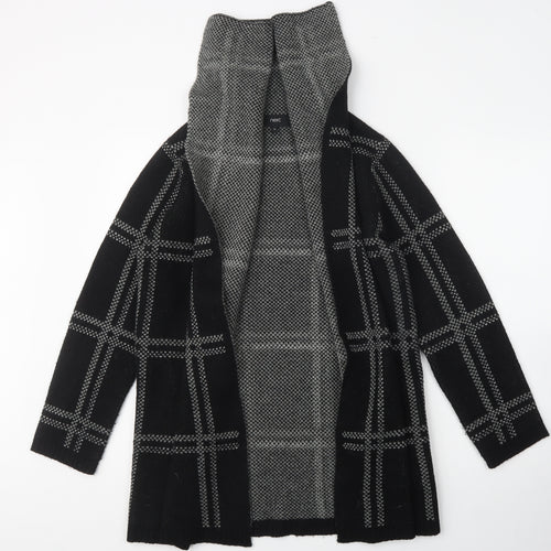 NEXT Womens Black High Neck Herringbone Acrylic Wrap Jumper Size M
