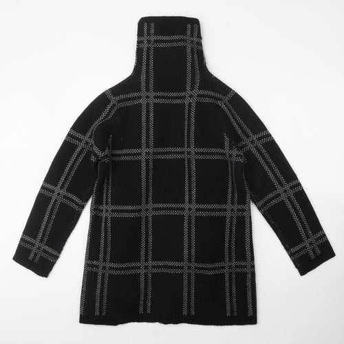 NEXT Womens Black High Neck Herringbone Acrylic Wrap Jumper Size M