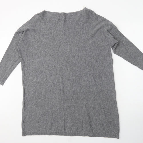 Stella Womens Grey  Viscose Jumper Dress  Size 10  Boat Neck