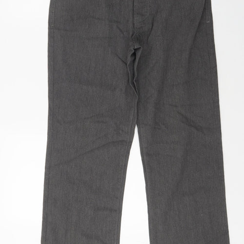 Heritage Womens Grey  Cotton Straight Jeans Size 32 L29.5 in Regular Zip