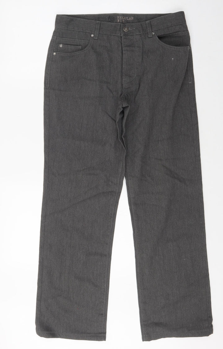 Heritage Womens Grey Cotton Straight Jeans Size 32 L29.5 in Regular Zip