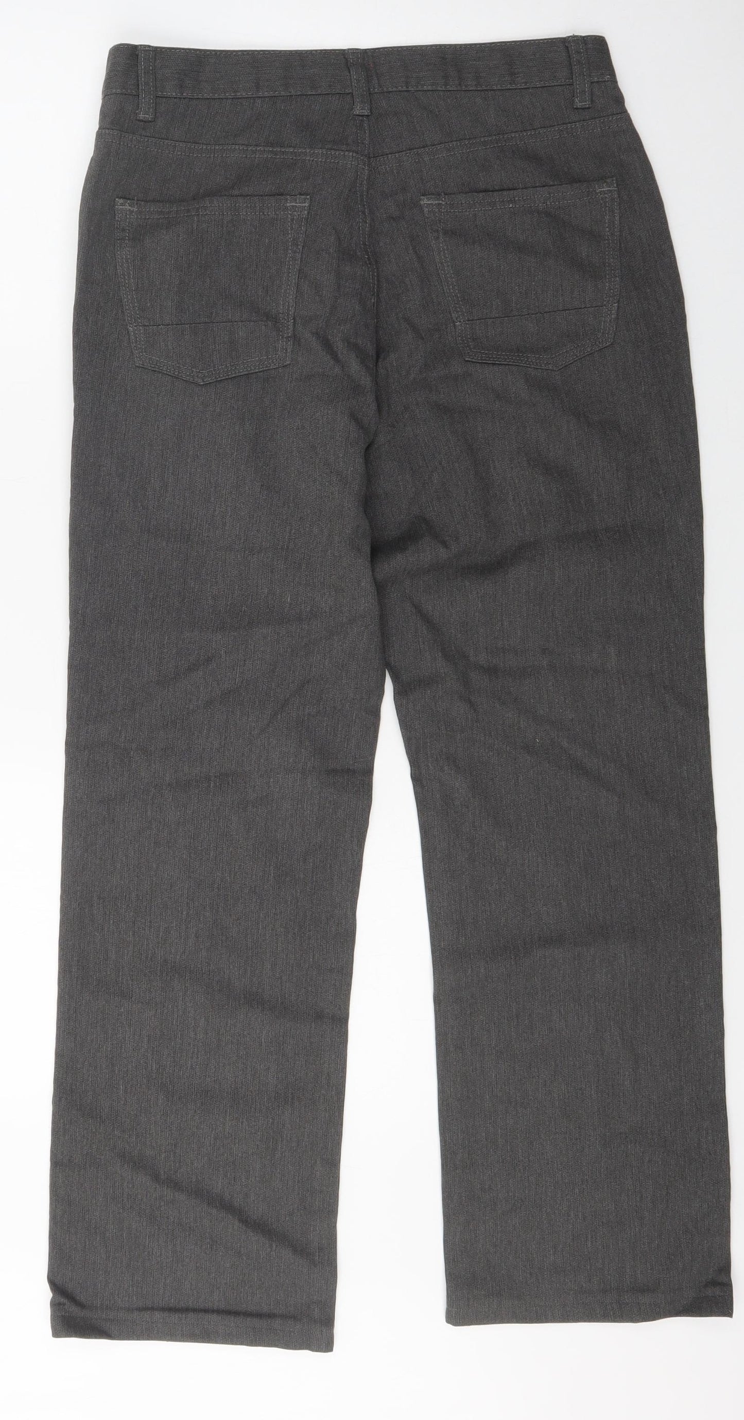 Heritage Womens Grey  Cotton Straight Jeans Size 32 L29.5 in Regular Zip
