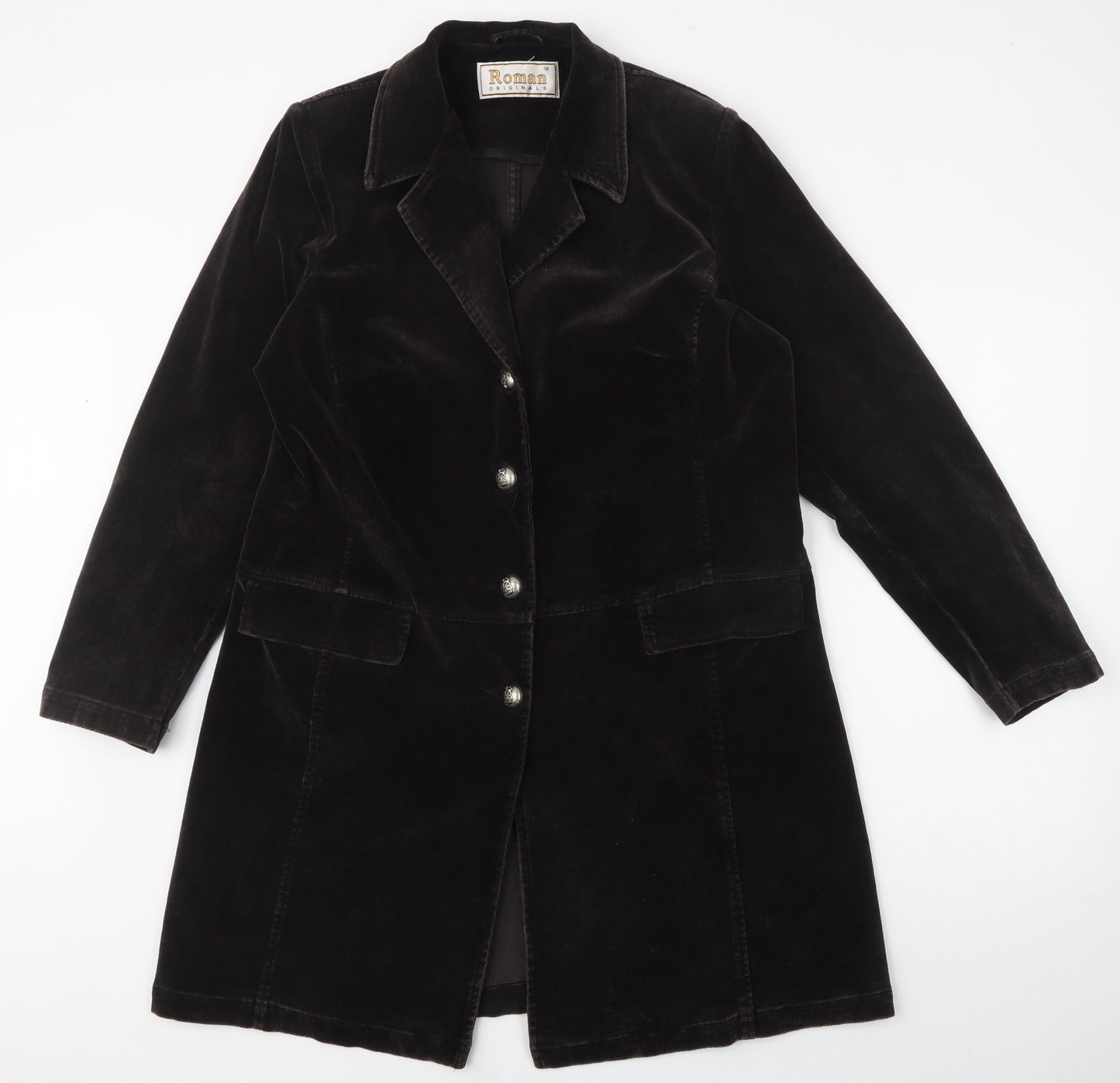 Roman Originals Womens Brown   Pea Coat Coat Size 18  Button