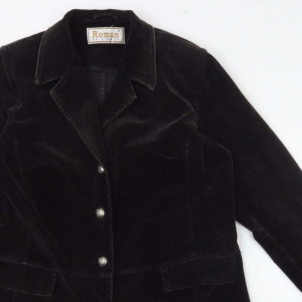 Roman Originals Womens Brown   Pea Coat Coat Size 18  Button