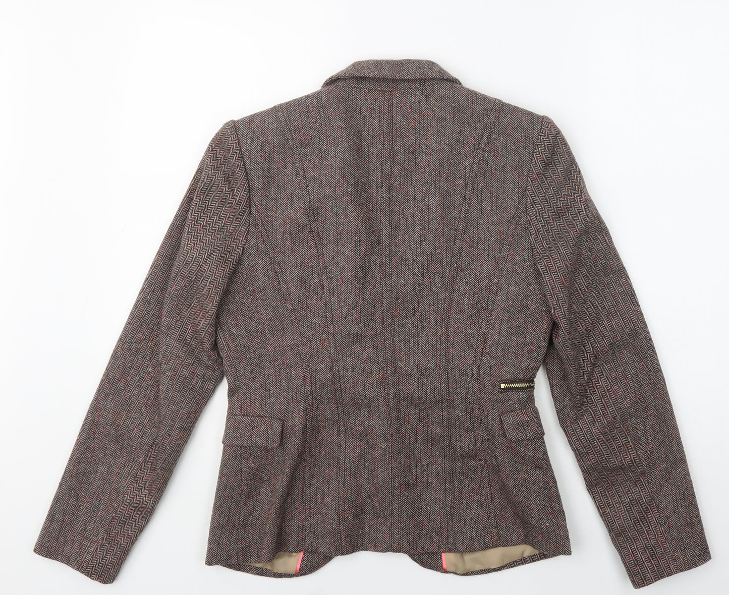 H&M Womens Brown Herringbone  Jacket  Size 10  Button