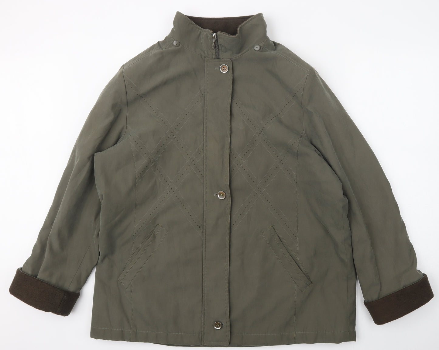 Edinburgh Woollen Mill Womens Green   Parka Coat Size 20  Zip