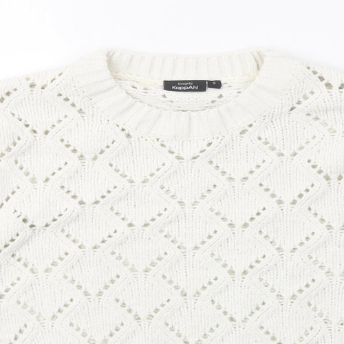 KappAhl Womens Ivory Crew Neck  Polyester Pullover Jumper Size S