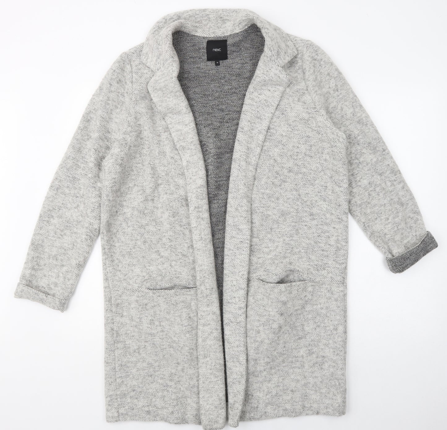 NEXT Womens Grey V-Neck  Polyester Cardigan Jumper Size 16   - Waterfall