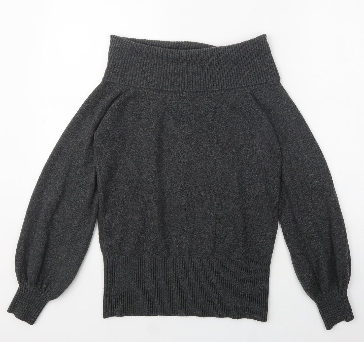 River Island Womens Grey Roll Neck  Acrylic Pullover Jumper Size S