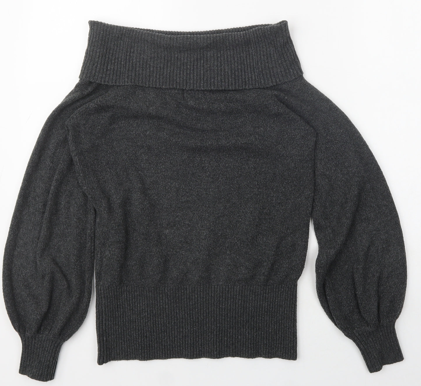 River Island Womens Grey Roll Neck  Acrylic Pullover Jumper Size S