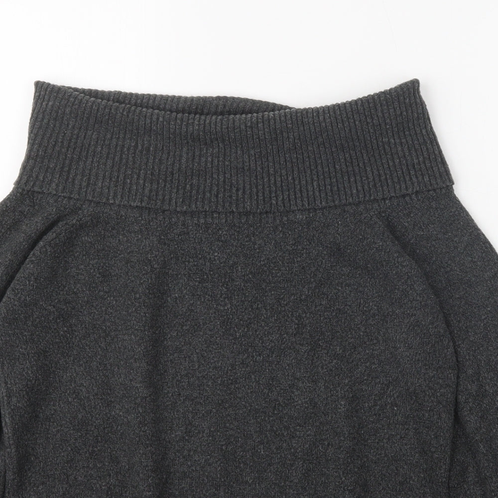 River Island Womens Grey Roll Neck  Acrylic Pullover Jumper Size S