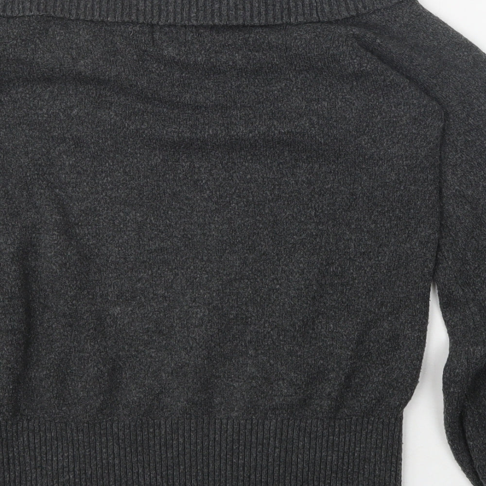 River Island Womens Grey Roll Neck  Acrylic Pullover Jumper Size S