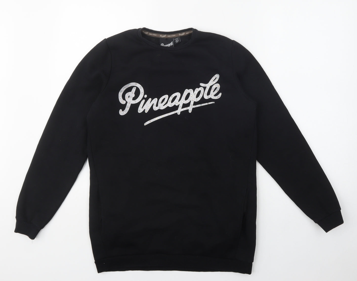 Primark Girls Black Crew Neck  Cotton Pullover Jumper Size 12 Years   - Pineapple Dance Studios