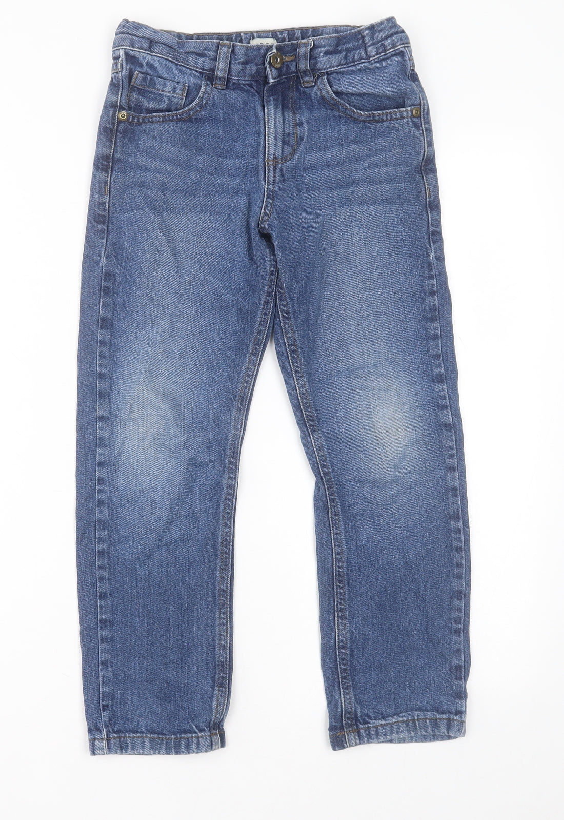 F&F Girls Blue  Cotton Straight Jeans Size 7-8 Years  Regular Button