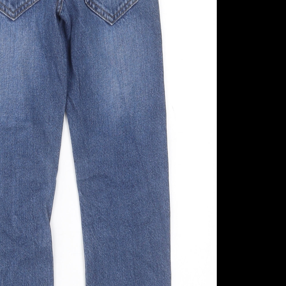 F&F Girls Blue  Cotton Straight Jeans Size 7-8 Years  Regular Button