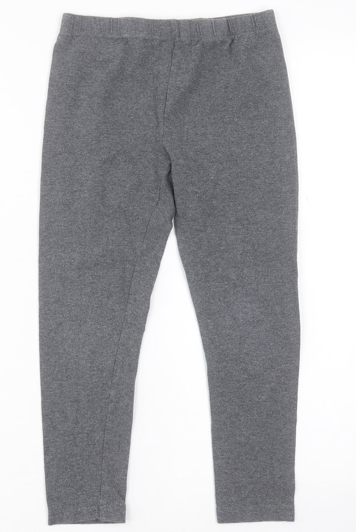 NEXT Girls Grey  Cotton Capri Trousers Size 9 Months  Regular Pullover