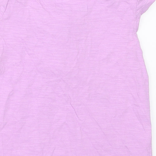TU Girls Purple  Cotton Basic T-Shirt Size 6-9 Months Crew Neck Button