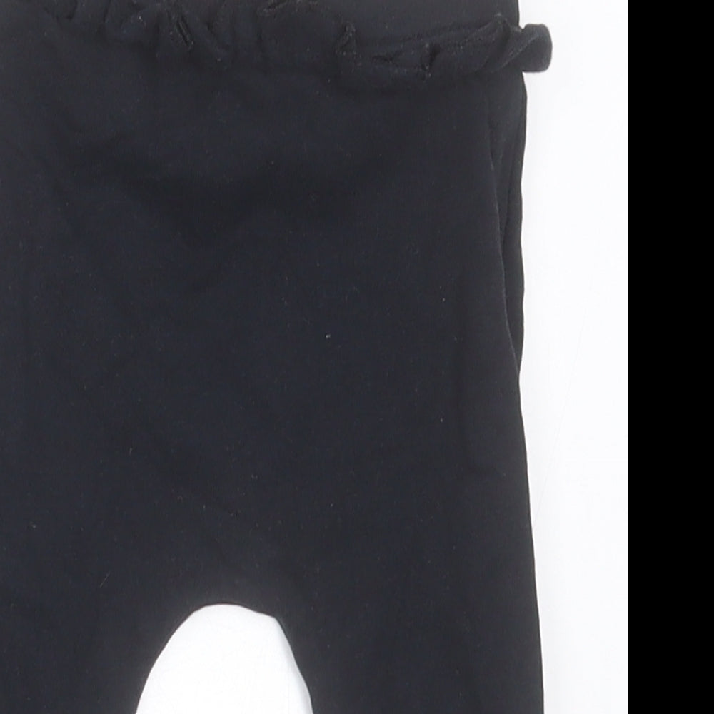 George Girls Black  Cotton Capri Leggings Size 6-9 Months  Pullover - Fleece lined