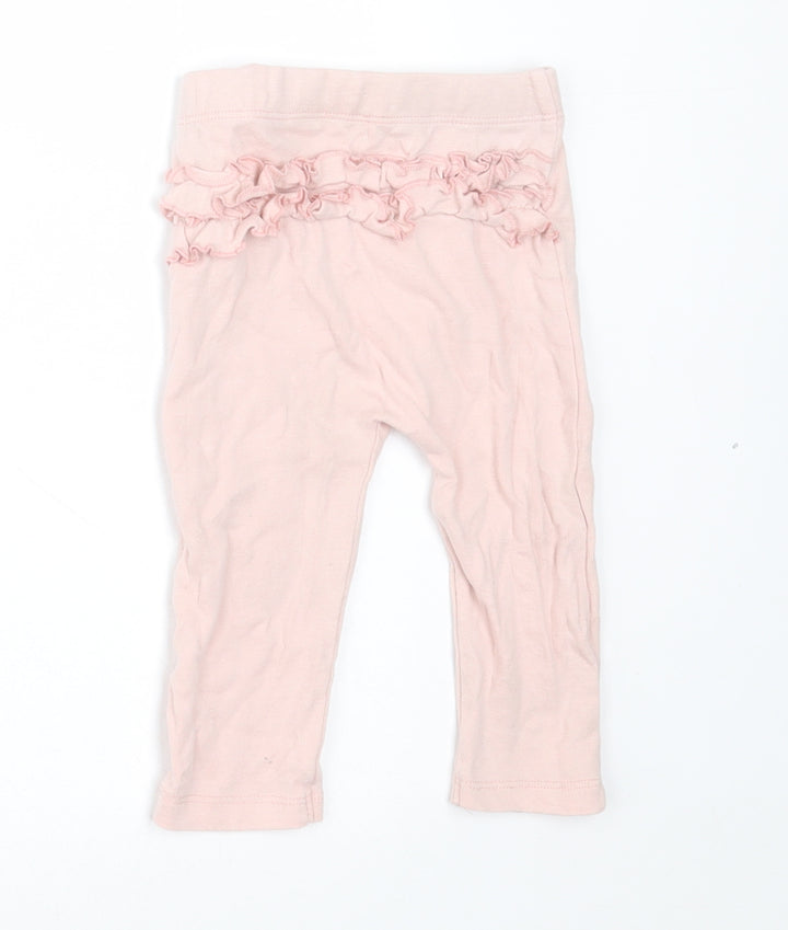 George Girls Pink Cotton Capri Leggings Size 6-9 Months Pullover