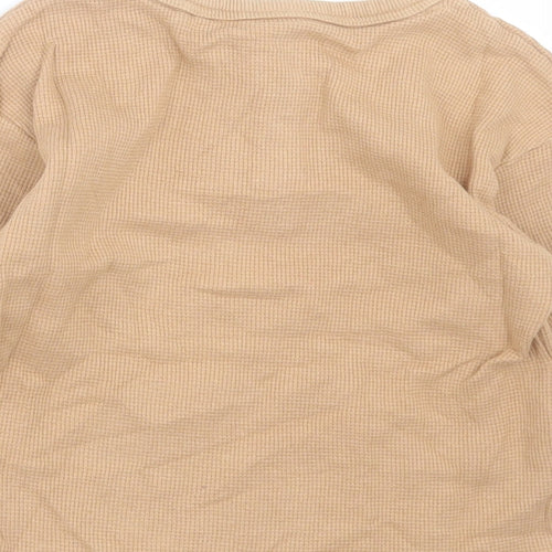 George Boys Brown  Cotton Basic Casual Size 3-4 Years Crew Neck Button