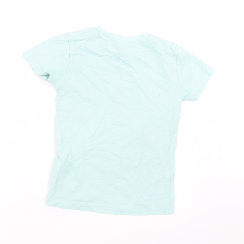 NEXT Boys Blue  Cotton Basic T-Shirt Size 2-3 Years Crew Neck Pullover - Dinosaur
