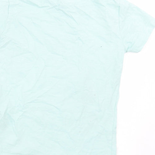 NEXT Boys Blue  Cotton Basic T-Shirt Size 2-3 Years Crew Neck Pullover - Dinosaur