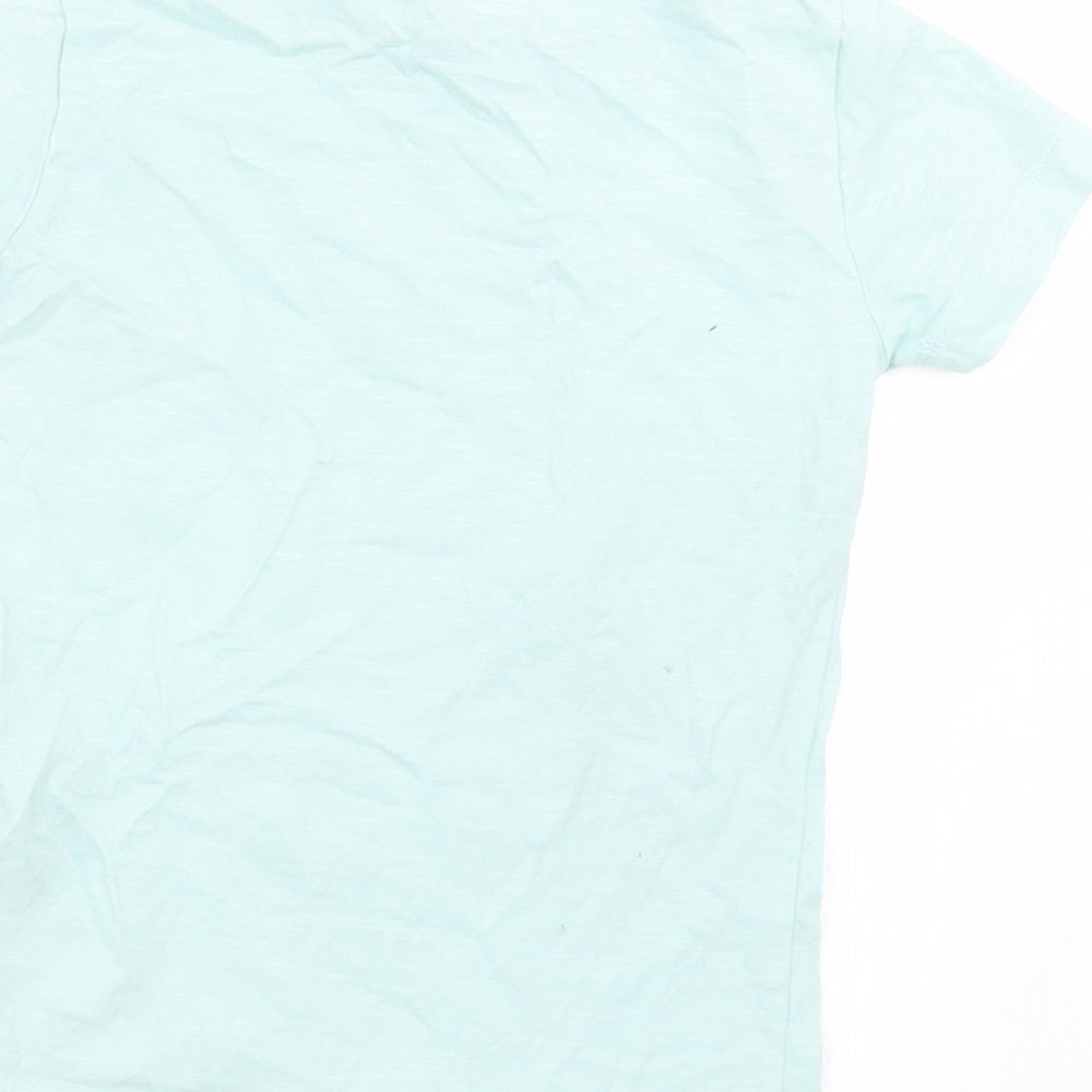NEXT Boys Blue  Cotton Basic T-Shirt Size 2-3 Years Crew Neck Pullover - Dinosaur