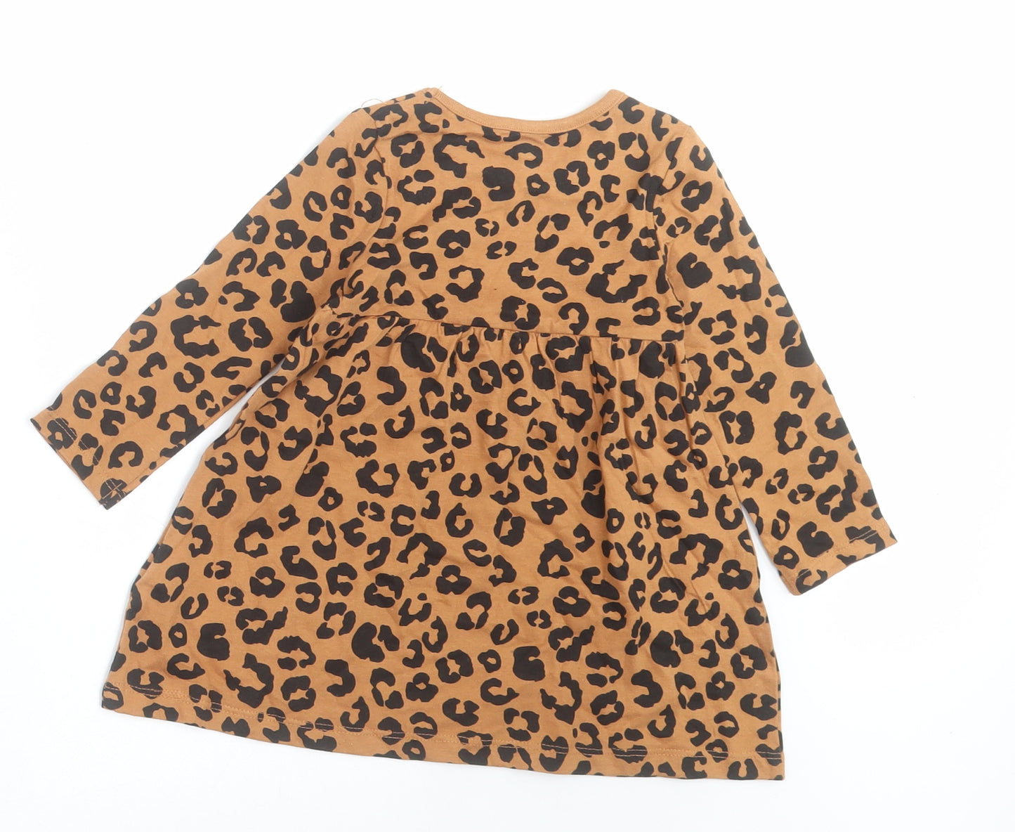 Lullaby Girls Brown Spotted Cotton A-Line  Size 9-12 Months  Collared Pullover
