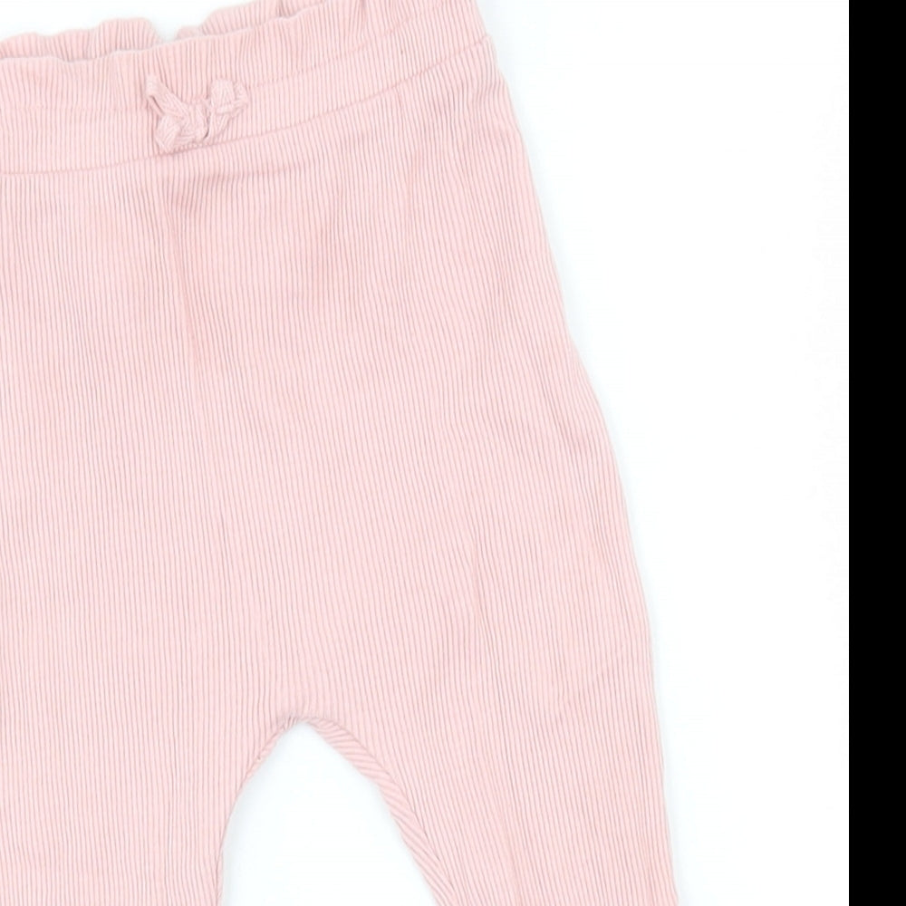 George Girls Pink  Cotton Capri Trousers Size 6-9 Months  Pullover