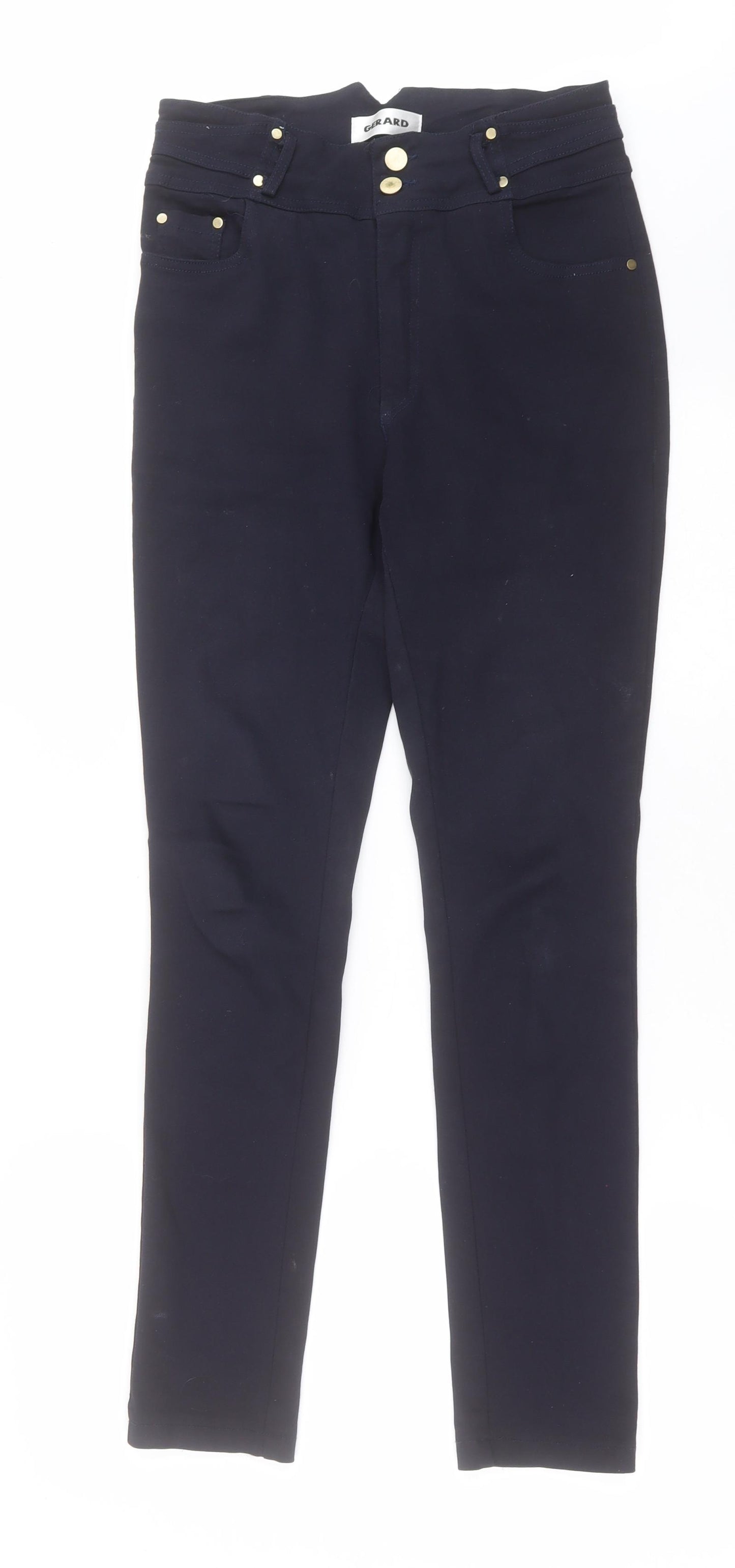 Gerard Womens Blue  Polyester Trousers  Size 30 in L28 in Regular Button