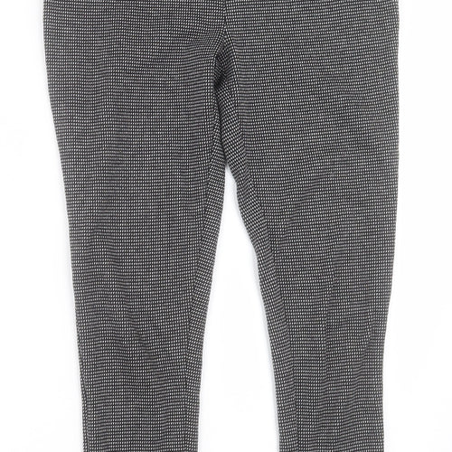 F&F Womens Black Geometric Polyester Trousers  Size 10 L27 in Regular