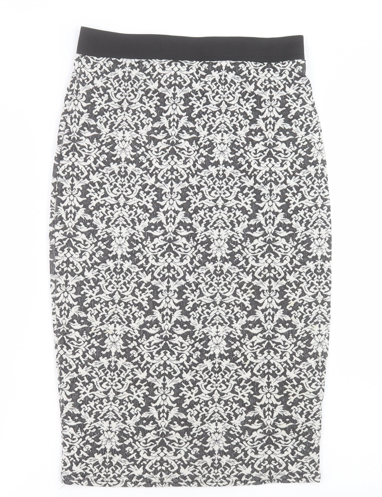 Internacionale Womens Black Geometric Polyester A-Line Skirt Size 10