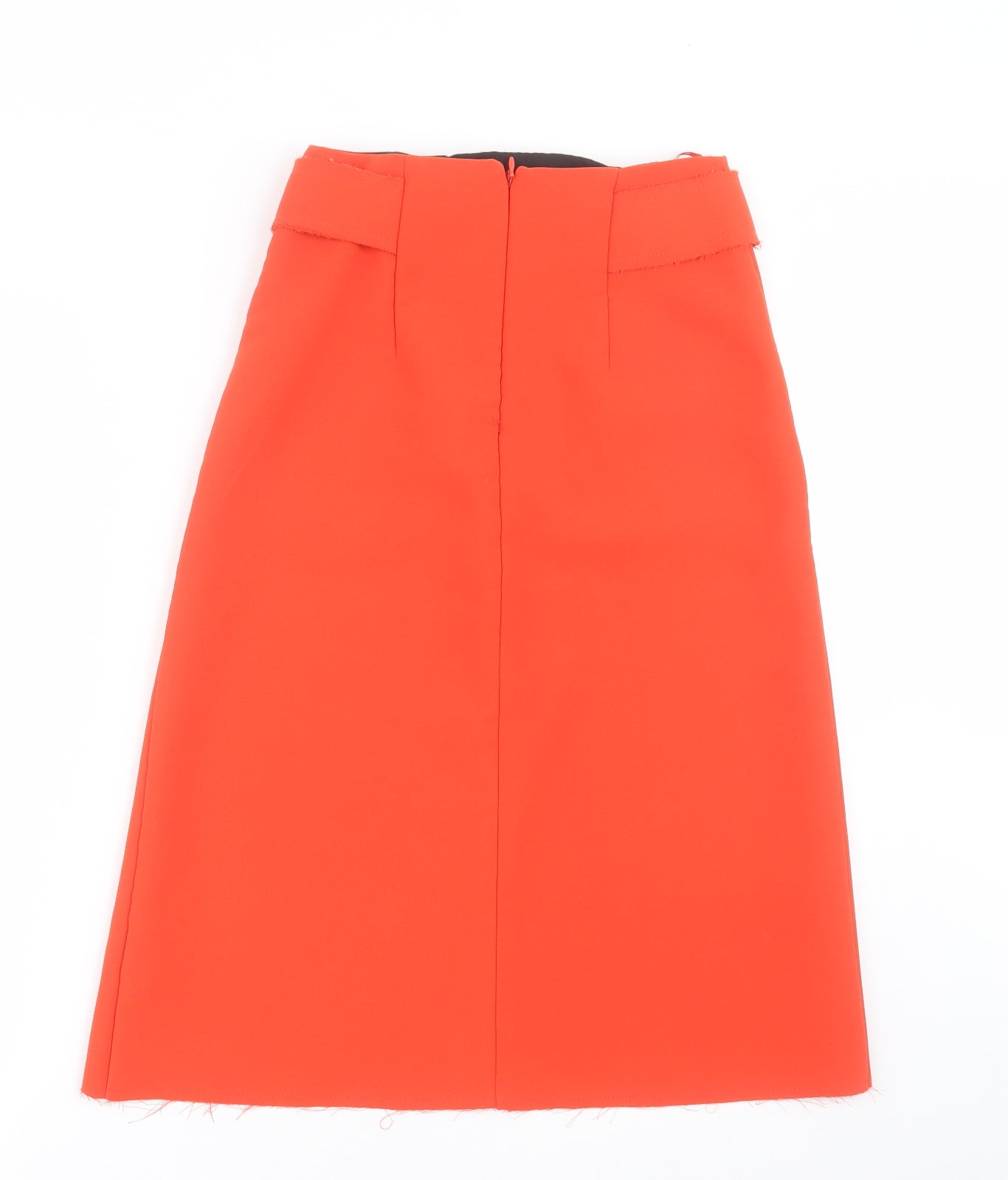 Topshop Womens Orange  Polyester A-Line Skirt Size 4   Zip