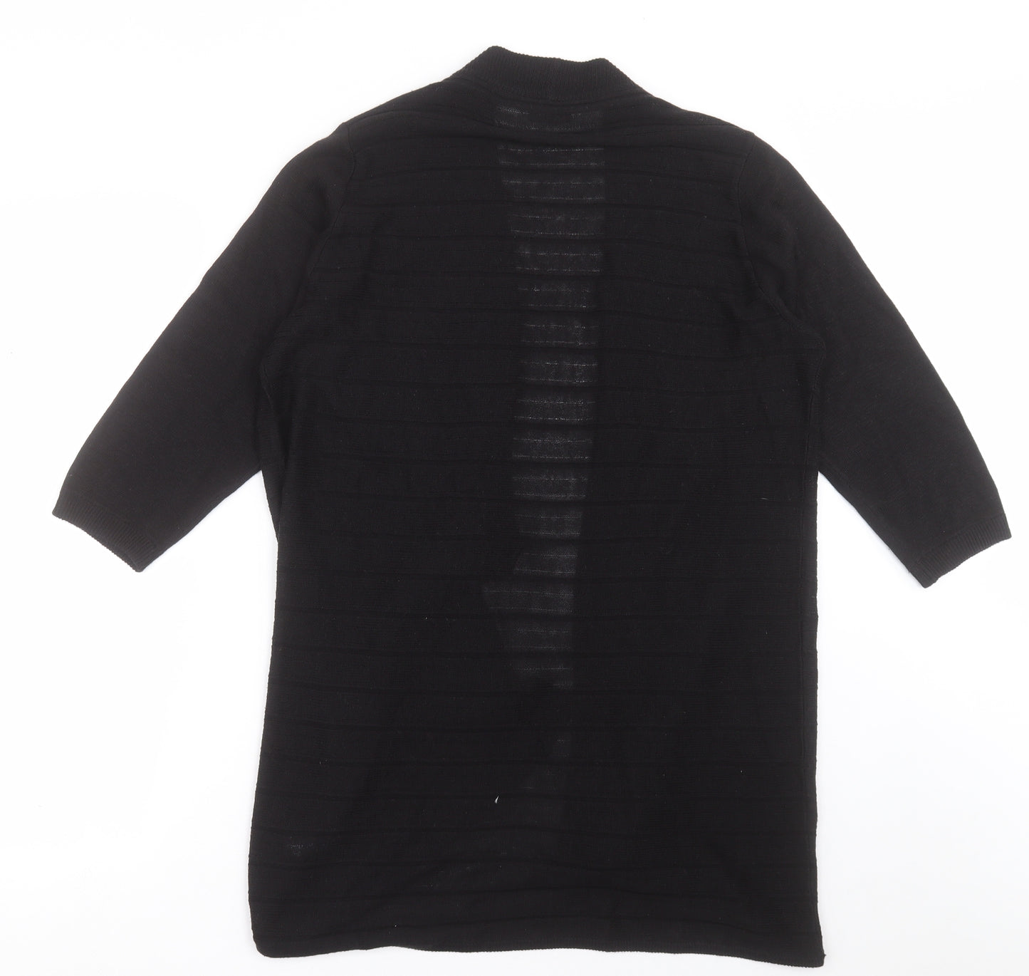 BHS Womens Black V-Neck  Acrylic Cardigan Jumper Size 18