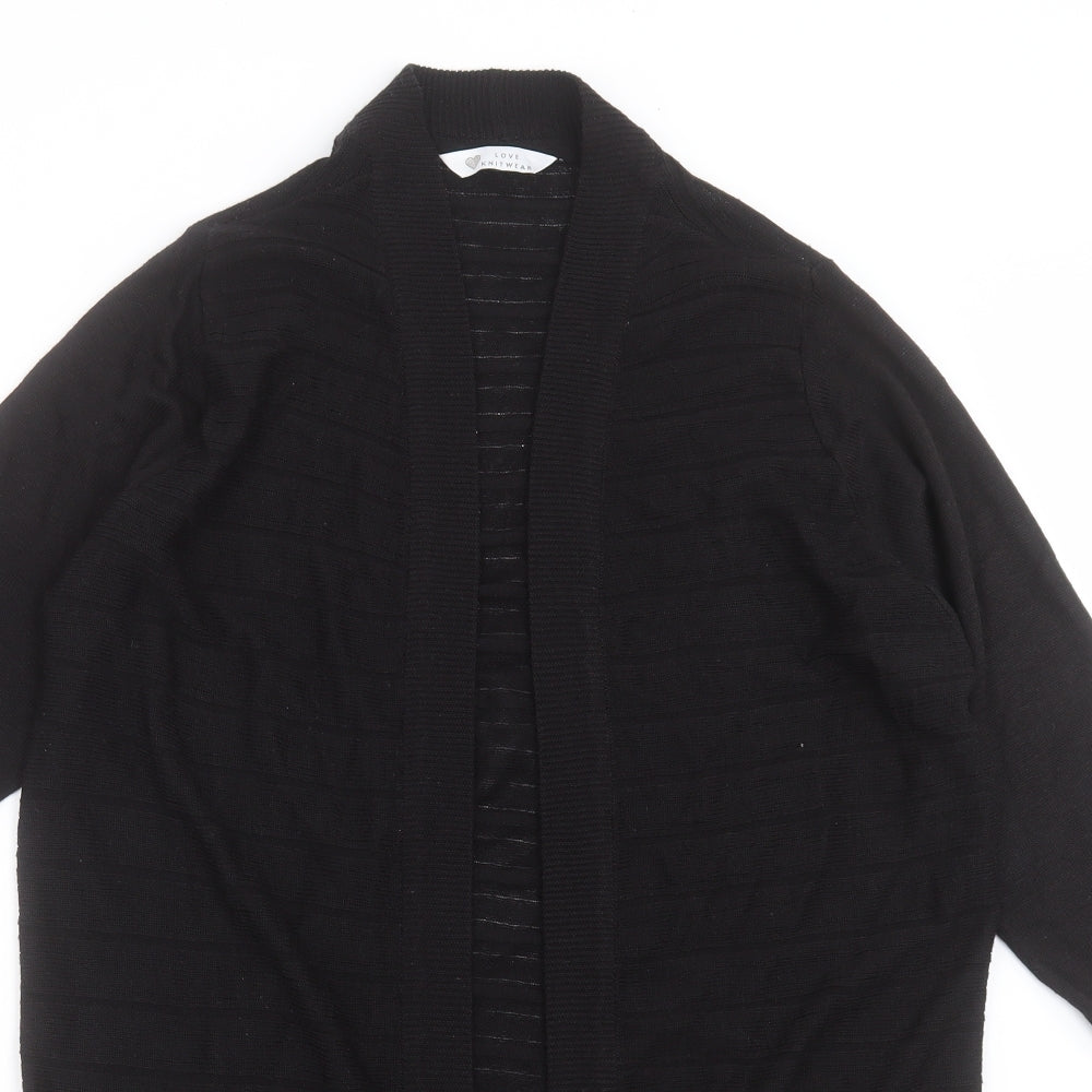 BHS Womens Black V-Neck  Acrylic Cardigan Jumper Size 18