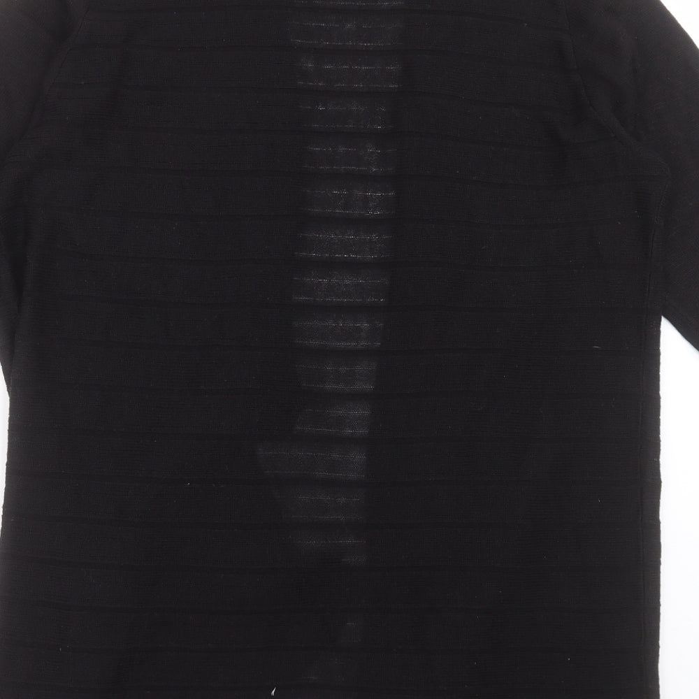 BHS Womens Black V-Neck  Acrylic Cardigan Jumper Size 18