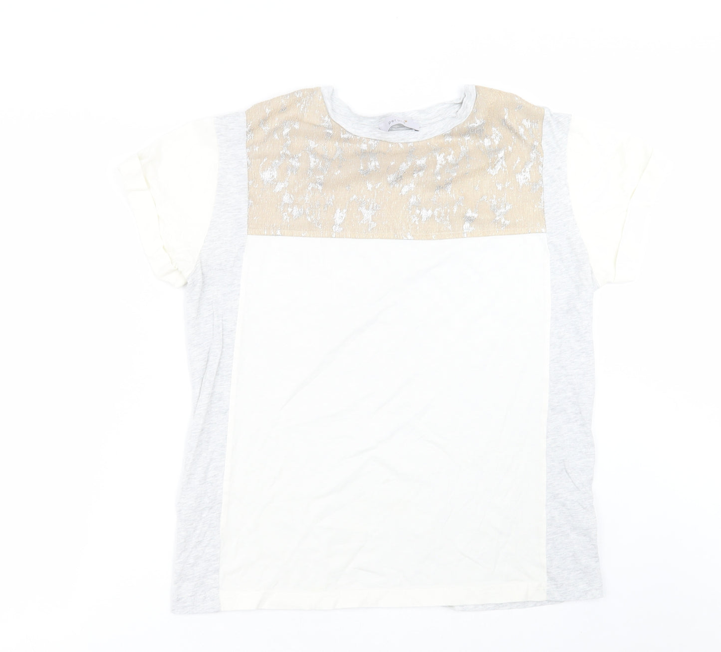 Marks and Spencer Womens Ivory  Cotton Basic T-Shirt Size 18 Crew Neck