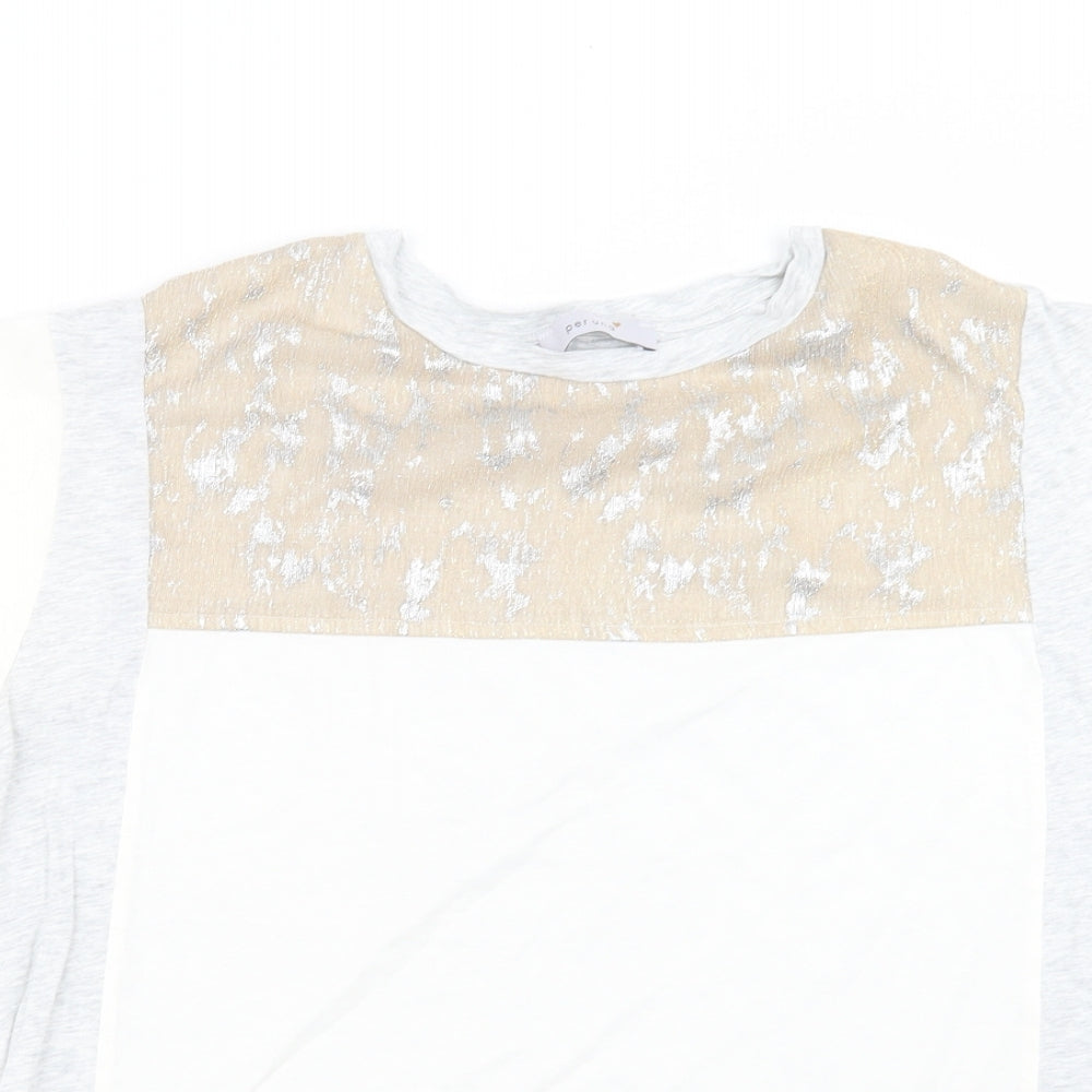 Marks and Spencer Womens Ivory  Cotton Basic T-Shirt Size 18 Crew Neck