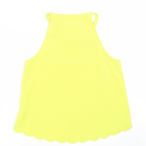 New Look Womens Yellow  Polyester Basic Tank Size 12 Square Neck