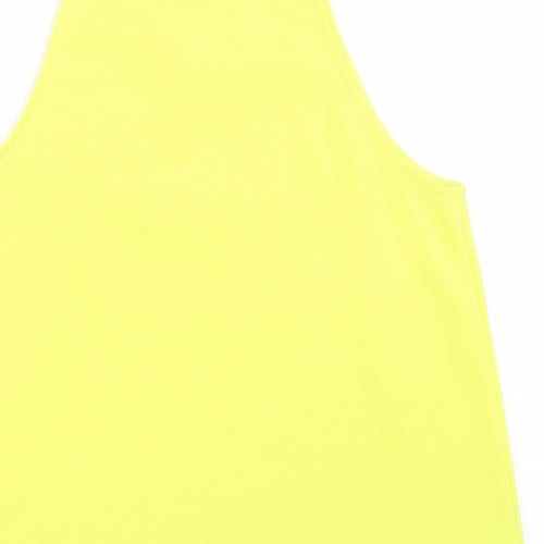 New Look Womens Yellow  Polyester Basic Tank Size 12 Square Neck