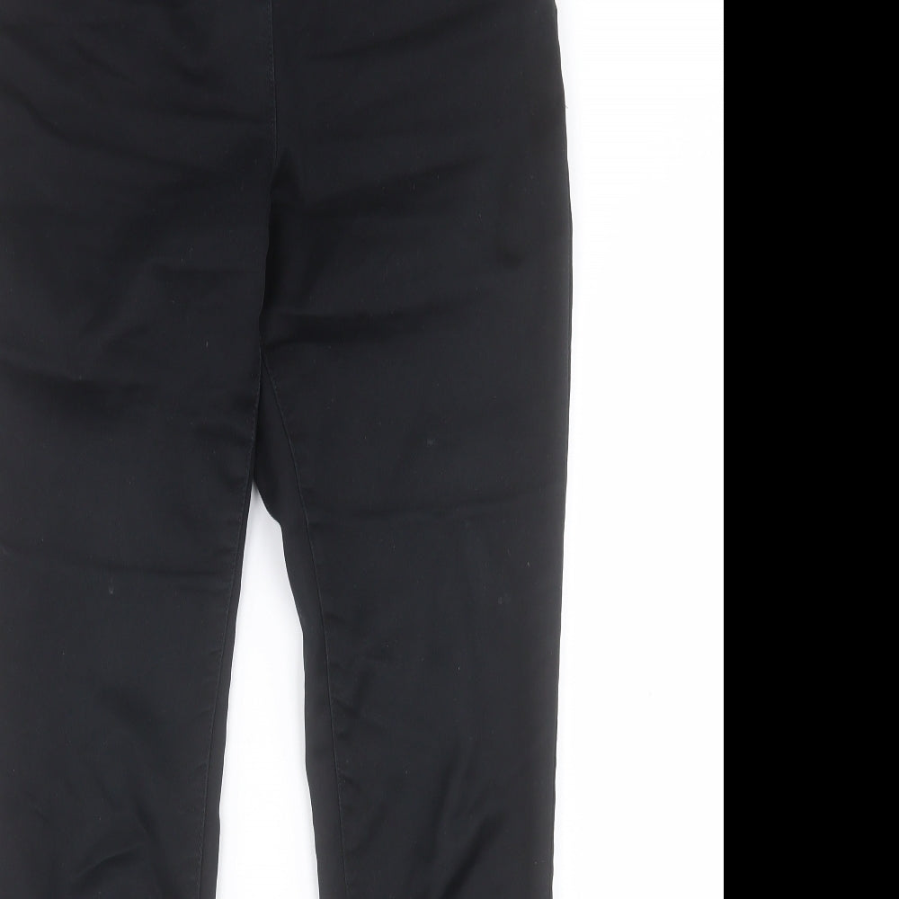 Wallis Womens Black  Cotton Jegging Trousers Size 10 L29 in Regular Zip